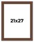 21x27 Traditional Brown Picture Frame - UV Acrylic, Foam Board Backing, Hanging Hardware